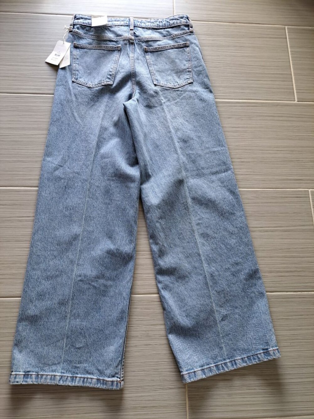New Size 6 Wide Leg Free Assembly Womens High-Rise Light Wash Denim Jeans Tags - Picture 10 of 13